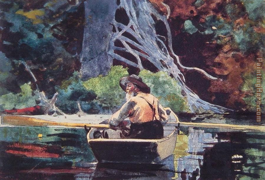 The Red Canoe painting - Winslow Homer The Red Canoe art painting